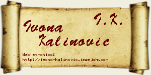 Ivona Kalinović vizit kartica